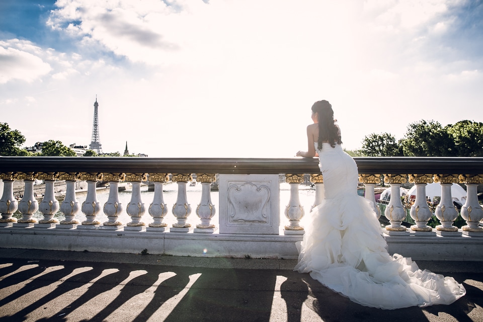 photo de mariage sur le pont Alexandre III