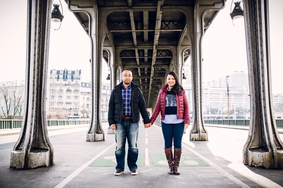 Les futurs mariés sous le pont Bir Hakeim